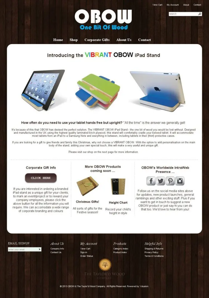 Obow Wood website