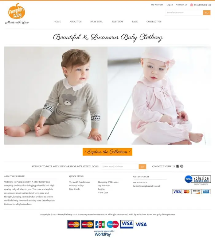 Pumpkin Baby website