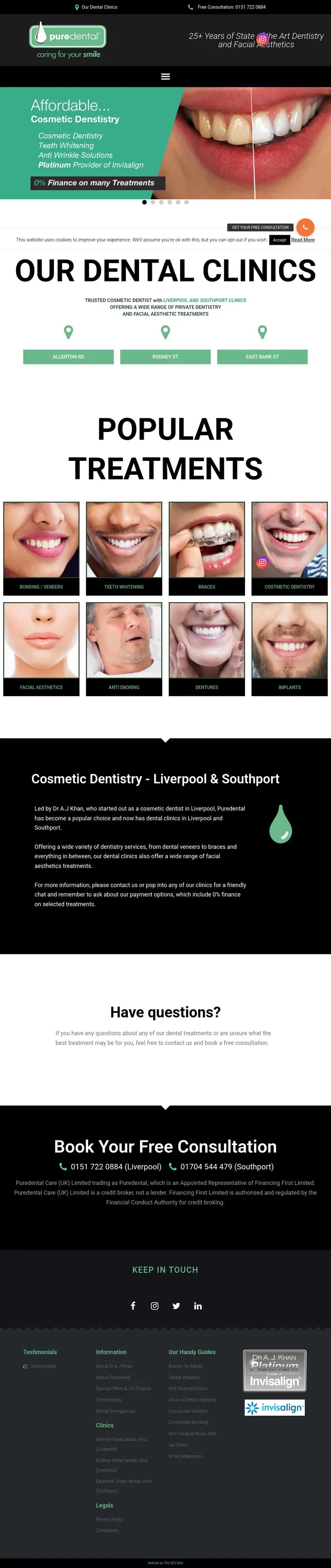 Pure Dental website